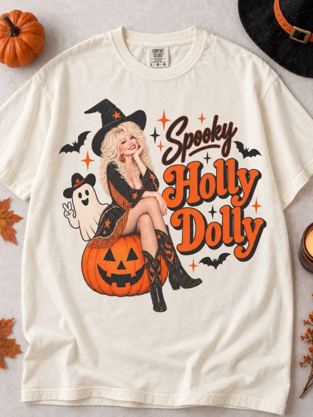 Dolly Parton Halloween Shirt Spooky Holly Dolly Comfort Colors Ivory Tee